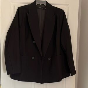Women's Black Double-Breasted Blazer